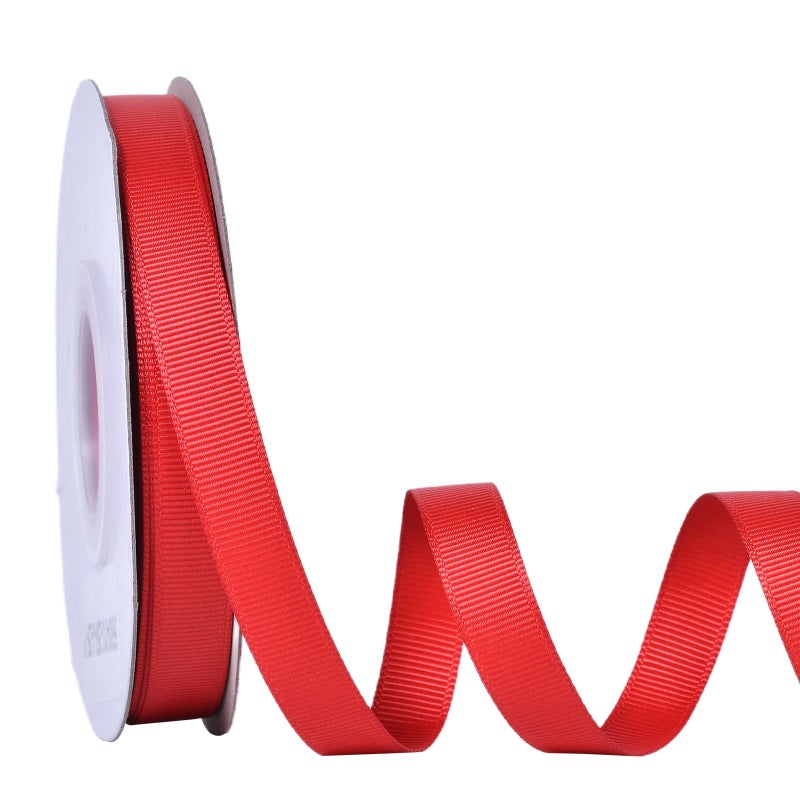 Ribest 1 inch Red Grosgrain Ribbon 50 Yards Per Roll for Crafts Bow Maker Wreaths Gift Wrapping Hair Accessories Wedding - Image 1